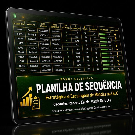 Bônus Planilha de Sequência e Escalagem de Vendas